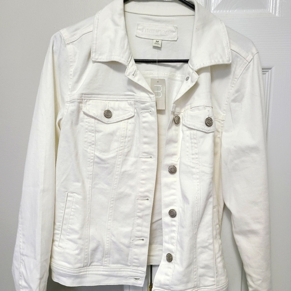 Maurices white denim jacket medium